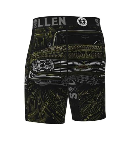 Sullen Men's Pinned Boxer 420 Capsule Tattoo Lifestyle Graphic Shorts Black3