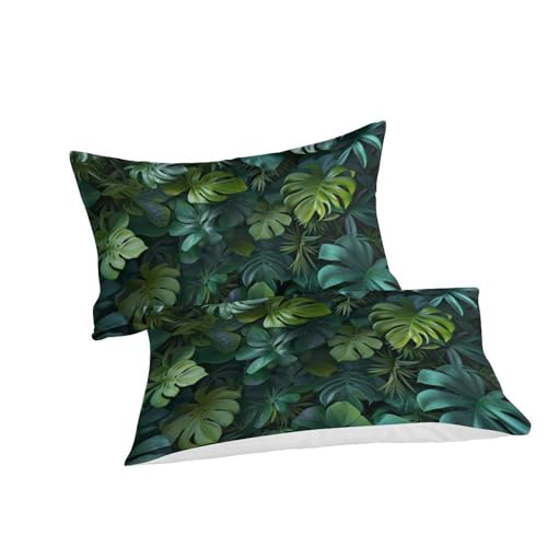 Housse de couette king size feuilles tropicales lit double confortable - 3