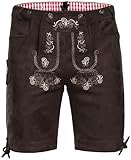AMZHOTER Lederhose Herren Tracht Oktoberfest Trachtenhose Trachtenlederhosen Kurz Lederhosen Mann...