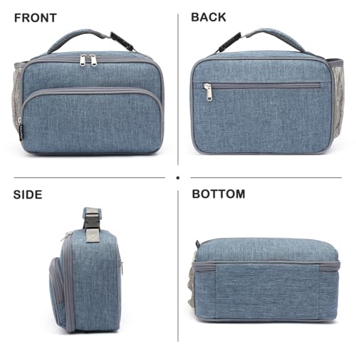 FlowFly Kids Lunch box Insulated Soft Bag Mini Cooler Back to School Thermal Meal Tote Kit for Girls, Boys,Navy by FlowFly - Image 8