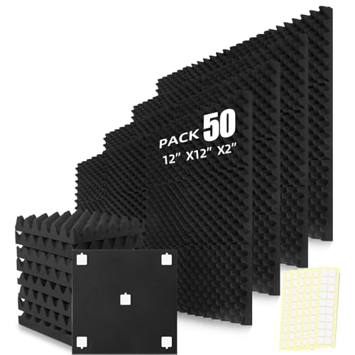50 Pack Acoustic Foam Panels, 12