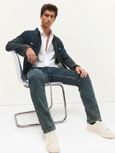 Image of Urbano Fashion Men's Regular Fit Heavy Washed Denim Jeans Stretchable