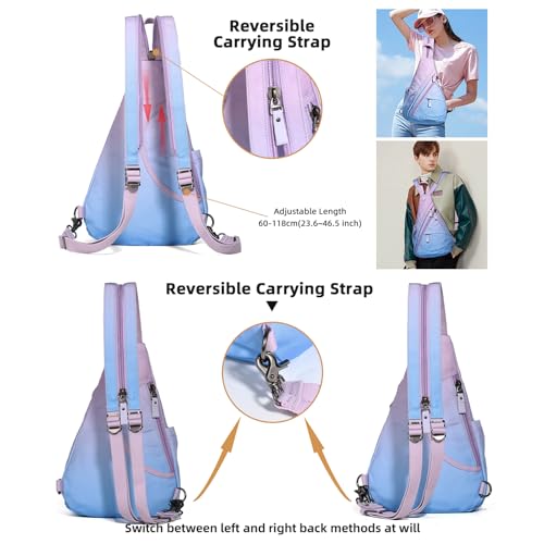 Image of KL928 Canvas Sling Bag - Small Crossbody Backpack Shoulder Casual Daypack Rucksack for Men Women