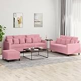 blush pink sofa bed Complete 3-piece set includes 2-seater sofa, 3-seater sofa, ottoman, and multiple decorative cushions for immediate stylish transformation of your home interior decor