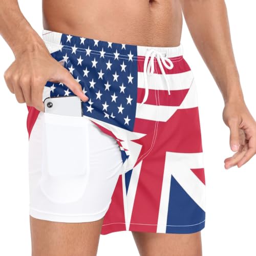 Pantalones cortos de playa transpirables y de rápido secado Yuiboo con bolsillo interior