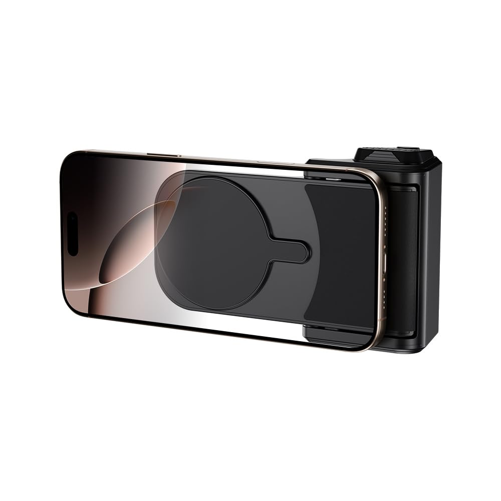 Kiwifotos per iPhone Magsafe Supporto per Fotocamera con Manico Magnetico e Telecomando Bluetooth per iPhone 17 16 15 14 Pro Max Samsung S26 S25 Smartphone Vlog Ripresa Video (Treppiede NON Incluso)