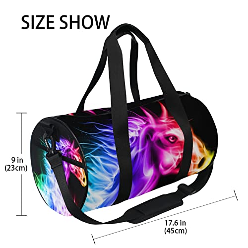 Fire Horse Duffel Bag,Canvas Travel Bag for Gym Sports and Overnight4
