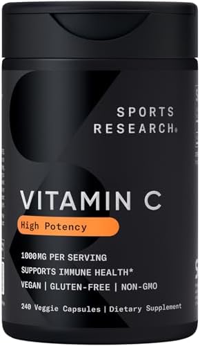 Sports Research High Potency Vitamin C Supplement - Vegan Veggie ...