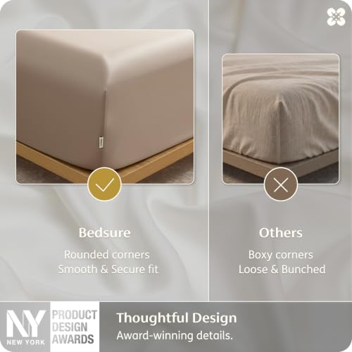 Image of Bedsure PureWoven 100% Viscose Derived from Bamboo, Queen Sheets, 3PCS