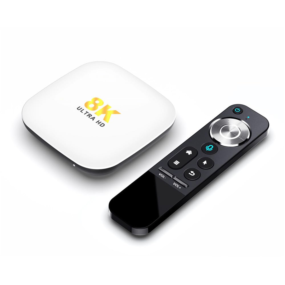 CHROX Boîtier TV Android 13.0, 4 Go De RAM, 64 Go De ROM, Processeur RK3528, Double WiFi 2,4 G/5 G Ethernet 1000 M LAN Bluetooth 4.0 avec Décodeur 8K/4K/3D/USB 3.0, Télécommande Vocale,2gb+16gb