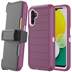 AMENQ for Galaxy A13 5G Case A136U, Heavy Duty Non-Slip Shockproof Shell Combo Protective Cell Phone Cover with Swivel…