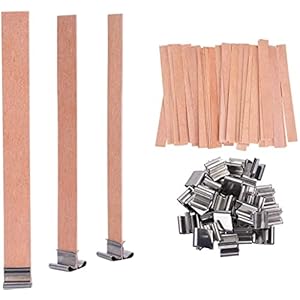 PXBBZDQ Wood Wicks for Candles Making 5.9 X 0.5 Inch Crackling Wooden Candle Wick for Soy Candle Making, Wooden Wicks 50 Sets