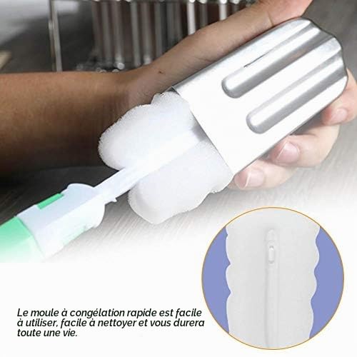 10 Pcs En Acier Inoxydable Crème Glacée Pop Moules Frozen Ice Cream Maker Moule Lolly Popsicle Moule + 100 Pcs Bâton Titulaire(Tête ronde)