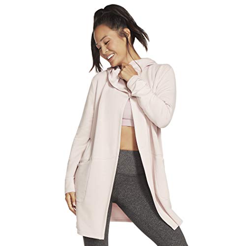 Skechers Women's Skechluxe Restful Hoodigan Hooded Cardigan, Light Pink, Medium