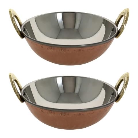 Serving Bowl Karahi Indian Cuisine Serveware Set Of 2 Cover