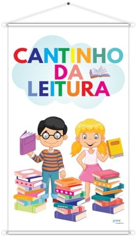 Banner Cantinho da Leitura Educativo Pedagógico Escolar Didático 60cm x100c...