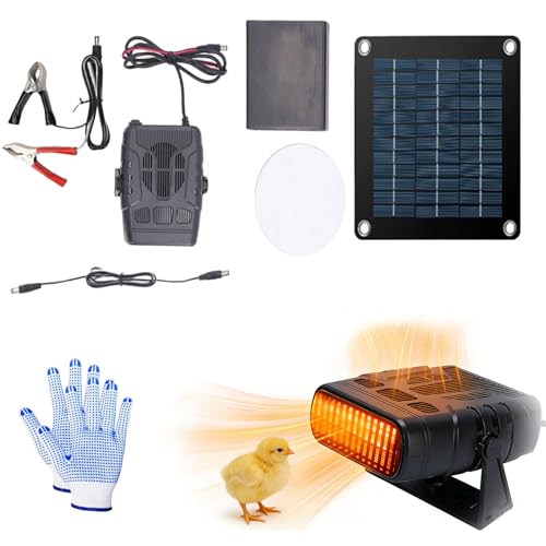 20/30W Solar Heater for Greenhouse, Energy Saving Chicken Coop Heater Solar Powered for Plants, Vegetables, Shed, Eco-Friendly Ideal to Dry Heat Pet House (1PCS 20W)