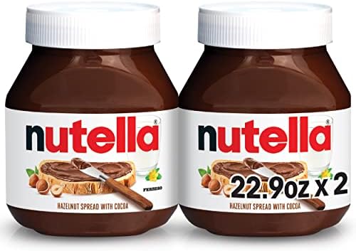Nutella Hazelnut Spread with Cocoa for Breakfast, 22.9 oz Jar, 2 Pack