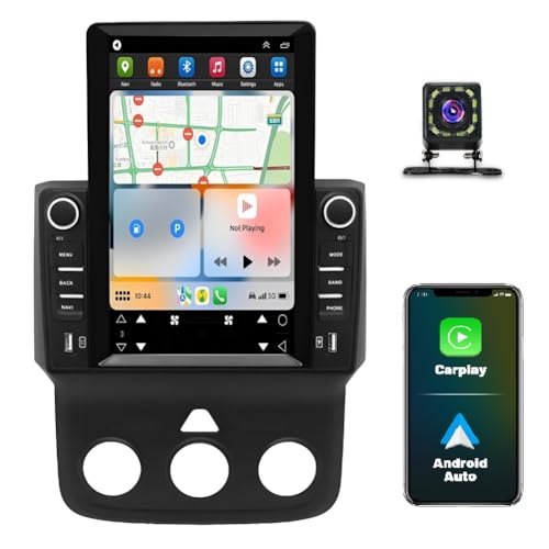 9.7 inches Car Stereo Radio for Dodge RAM 1500 2500 3500 2013 2014 2015 2016 2017 2018 2019, w/CarPlay &Android Auto Radio, Support GPS Bluetooth/SWC/WiFi/Backup Camera (Only fit Manual AC)