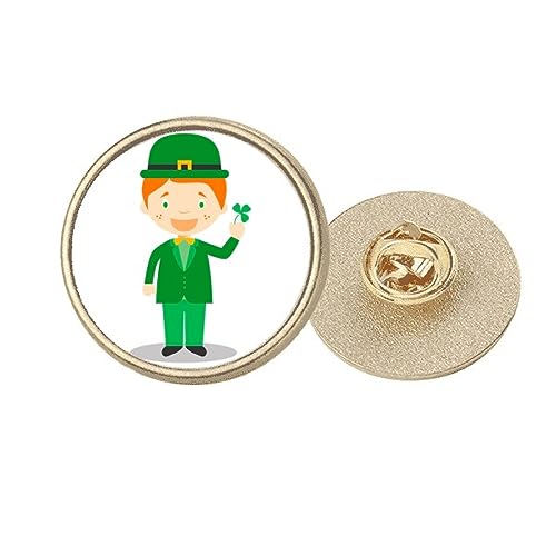 Broche ronde Irlande dorée haut de gamme Green Suit, joaillerie de veste M