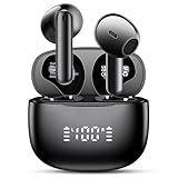 YISAMT Wireless Earbuds Bluetooth 5.3 Headphones, Bluetooth Earbuds with Noise Cancelling Mic LED Display, Hi-Fi Stereo, 42H Playback, IPX7 Waterproof, Smart Touch Control, Ergonomic Design Black