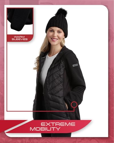 Spyder Women's Puffer Jacket - Mixed Fleece Insulated Winter Coat with Taffeta Panels- Quilted Hooded Jacket for Women (S-XL)3