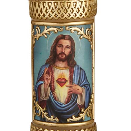 Sacred Heart Of Jesus Prayer Candle, Devotional Unscented Pillar Candles Decoration For Churches Or Homes, 4.75 Inches #TOP1