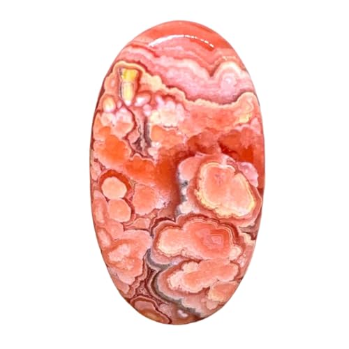 Cabochon en rhodochrosite naturelle 39x21x5mm pour création de bijoux DIY