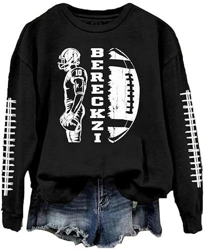 Personalized Women's Football Shirts, Game Day Mom & Lover Gift Shirts, Football Season, Custom Name Number Shirt