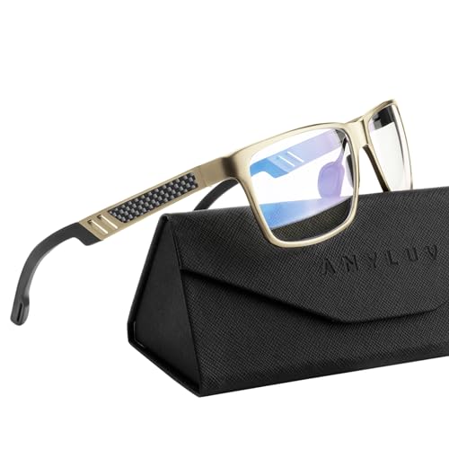 Image of ANYLUV Blue Light Blocking Glasses Men Computer Gaming Glasses Lightweight Al-Mg Metal Anti Eyestrain Eye Protection