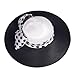 Women's Dress Hats Wide Brimmed Hat Big Bowknot Church Hats for Women Fedora Fashionable Beach Bowler Cap White/Black