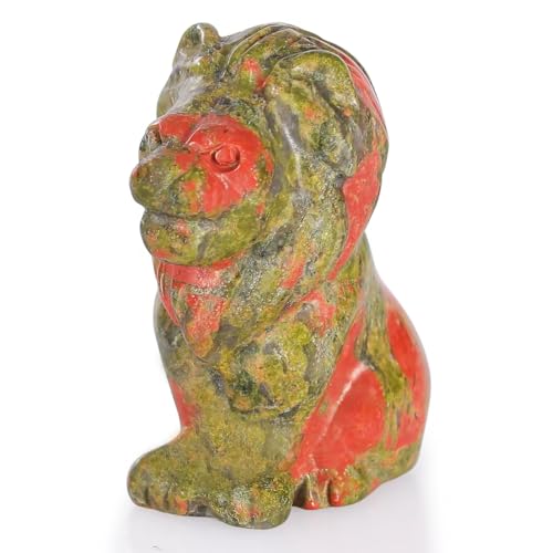 Estatua León Unakite 2 pulgadas para Decoración miniatura 1
