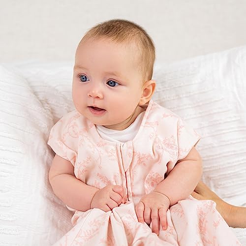 Image of HALO SleepSack, 100% Cotton Wearable Blanket, Swaddle Transition Sleeping Bag, TOG 0.5, Pink Toile, Small, 0-6 Months