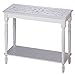 Carved Top Distressed WHITE Chic Shabby Wood Sofa console Entry Hall Table shelf