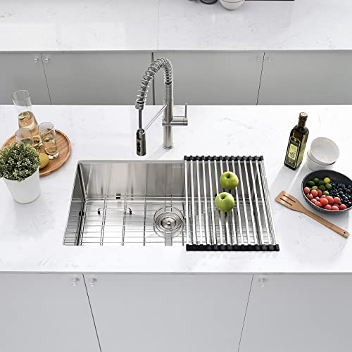 Aschael Undermount Kitchen Sink, 32X19X10 Inch Kitchen Sink 16 Gauge Stainless Steel Sink Single Bowl Kitchen Sinks Deep Kitchen Sink #TOP7