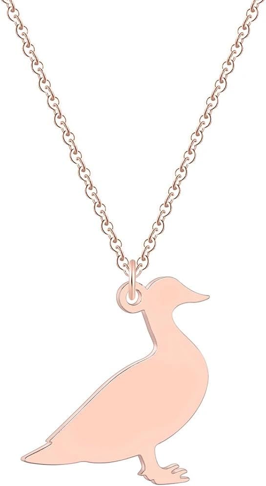 925 Sterling Silver Duck Necklace For Women - Rubber Duck Necklace Charms Jewelry For Women - 14K Yellow Gold Duck Jewelry Choker Pendant With Chain Gifts