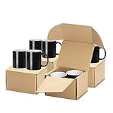PYD Life 8 Pack Sublimation Mugs Blanks 11 OZ Color Changing Magic Mugs Glossy Black Coffee Mugs Cer