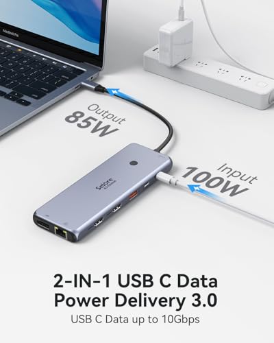 USB C Docking Station Dual Monitor, 2 HDMI Adapter DP Multi Display Hub 3 Monitor, Laptop Dock with Ethernet/PD 100W/USB-C(10Gbps)/4K HDMI/DP, for Asus/Lenovo/HP/Microsoft Surface - Image 5