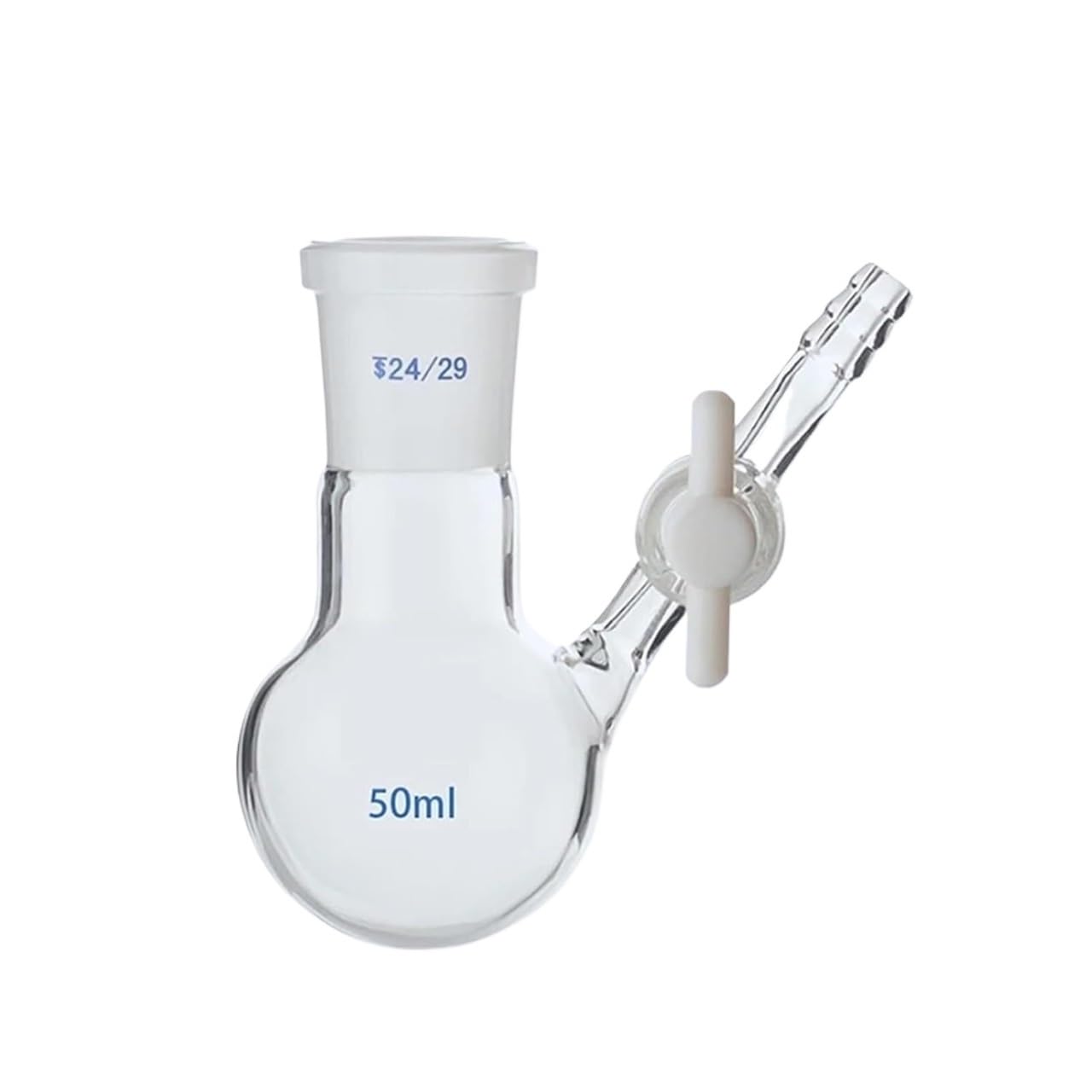 Matraz de vidrio para laboratorio, Matraz de reacción de vidrio de borosilicato 25-1000 ml Pistón de PTFE en forma de bola(500ml caliber24)