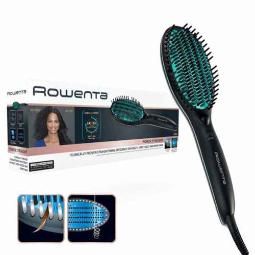 Rowenta CF5820 Power Straight, Spazzola Lisciante, Tempo di Riscaldamento 45 Secondi, Tecnologia in 3 passaggi, Rete con...