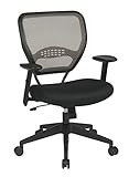 SPACE Seating AirGrid Latte Back and Black Padded Mesh Seat, 2-to-1 Synchro Tilt Control, Adjustable...
