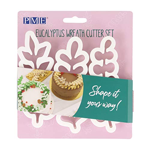 PME WE333 Christmas Wreath Eucalyptus Cutter 3 Piece, White