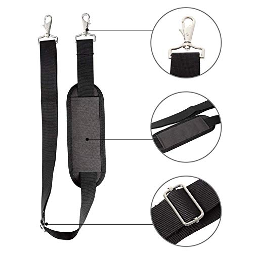 Jakago 61" Replacement Shoulder Strap, Padded Long Duffel Bag Strap Universal Adjustable Shoulder Belt With Metal Hooks And Non-Slip Pad For Briefcase Pet Carrier Bag Tool Laptop Camera Bag（Black） #TOP6