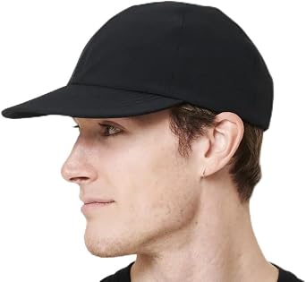 Lightweight Cotton Baseball Cap for Men & Women Adjustable Back Strap, Wide Brim Sun Hat, Plain Black Cap for Daily Wear