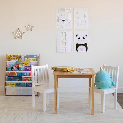 Image of Humble Crew Toddler Table and Chair Set for Kids, Wood Activity Furniture