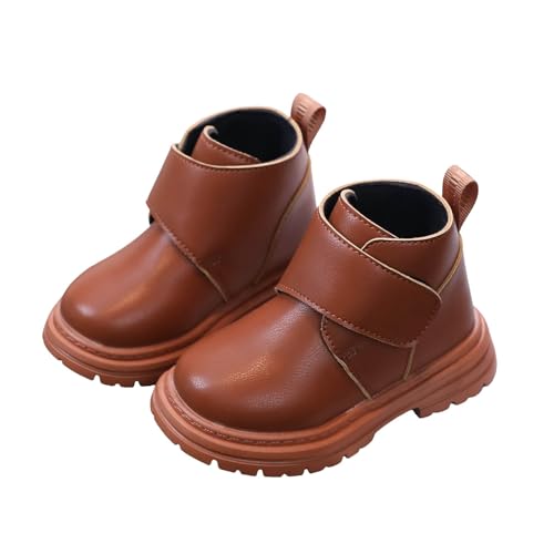 IWIHMIV Girls Ankle Boots Boys Outdoor Lace Up Side Zipper Comfortable Non Slip Walking Boots Round Toe Short Booties