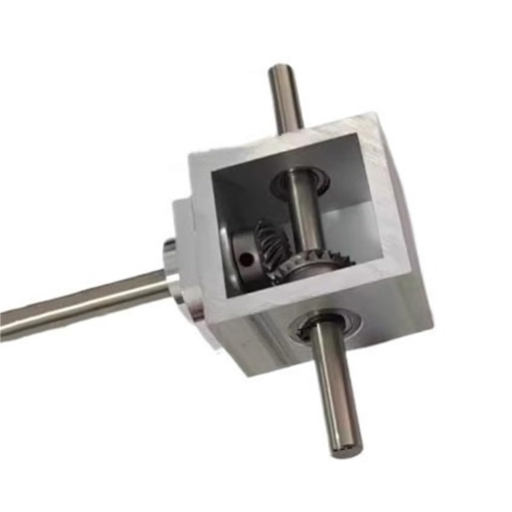 Mechanical Steering 1pcs 90 Degree Cross Spiral Bevel Gear Gearbox 1:1 Transmission 8mm Double Output Shaft Right Angle Steering Commutator Direction Transmission