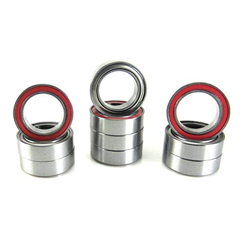 TRB RC 8x12x3.5mm Ball Bearings ABEC 3 Hybrid Seals (10) MR128-RZ-RED