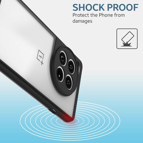 Image of KAPAVER Hybrid Clear Back Cover Case for OnePlus 12 | Protective Shockproof Cleare Hard PC Soft Flexible Black TPU Cover