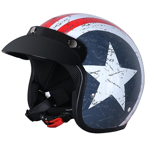 Zorax ZOR-604 USA M (57-58cm) Scooter Motorcycle Motorbike Open Face Crash Jet Helmet for Men Women Road Legal ECE2206